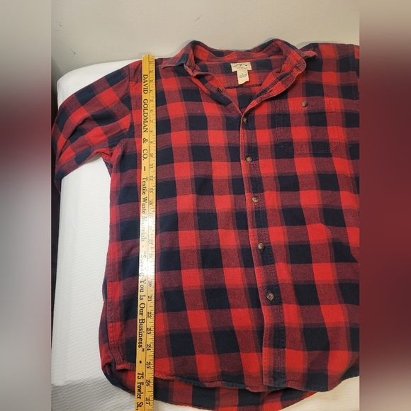 Blue Mountain Red Plaid Flannel Button Down Shirt sz L - Picture 5 of 6